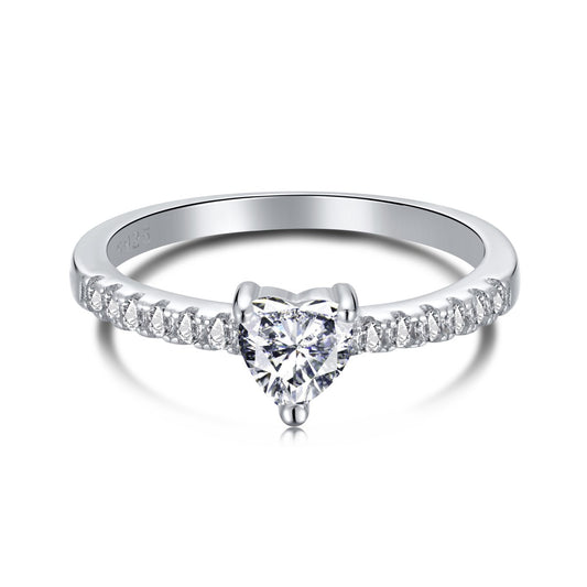 0.5ct Sterling Silver ‘Amor’ Heart Ring