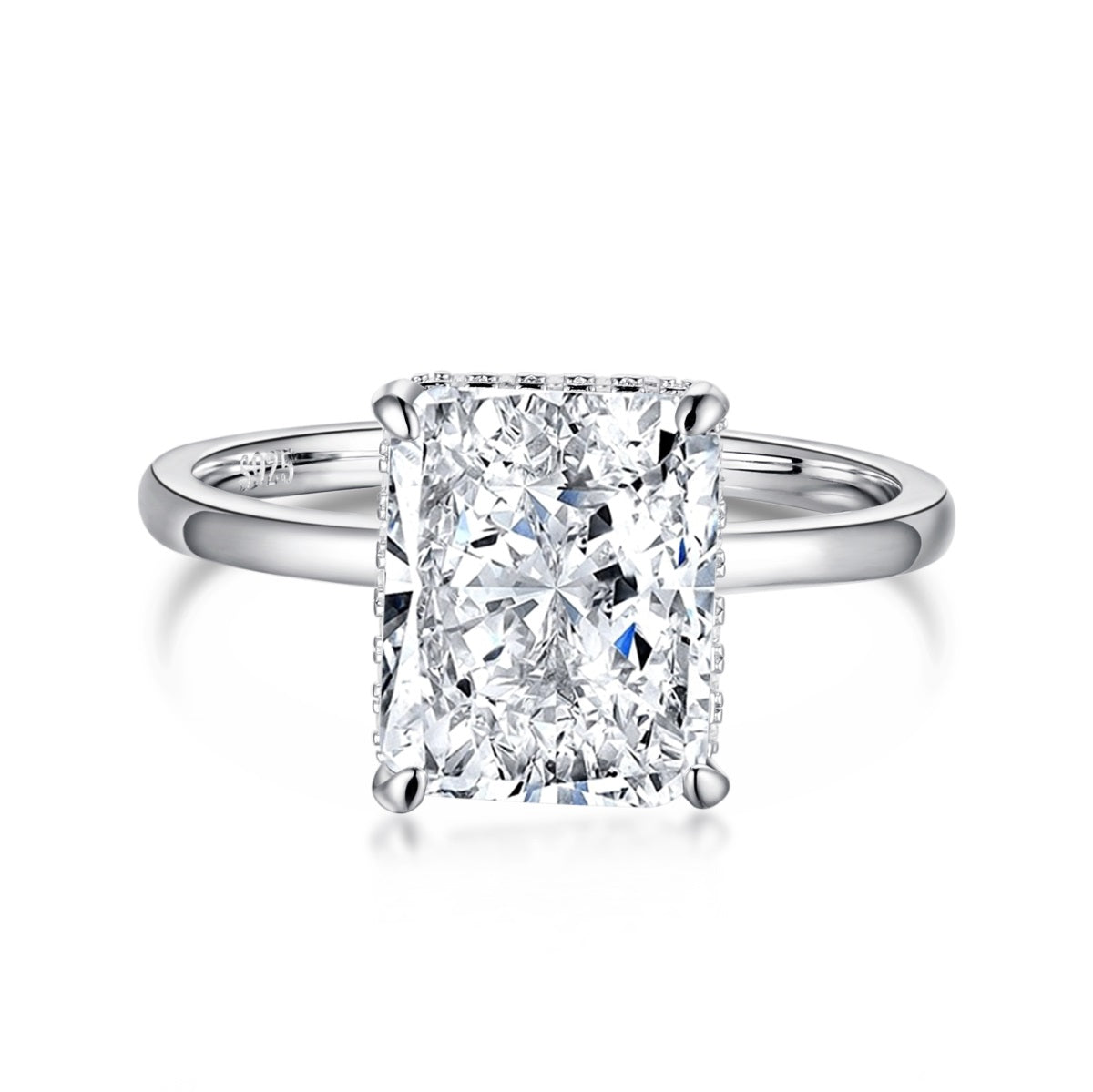 4.0ct Sterling Silver Radiant Cut ‘Ivy’ Solitaire Ring (Limited Edition)
