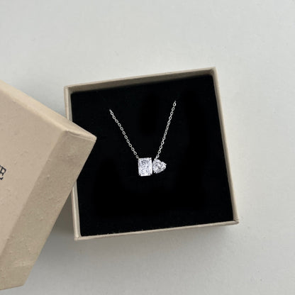 Sterling Silver ‘Toi et Moi’ Necklace