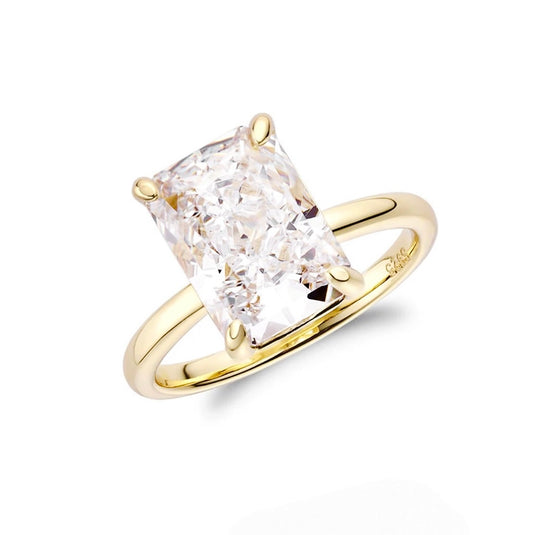 4.0ct 18k Gold Plated Radiant Cut ‘Ivy’ Solitaire Ring (Limited Edition)
