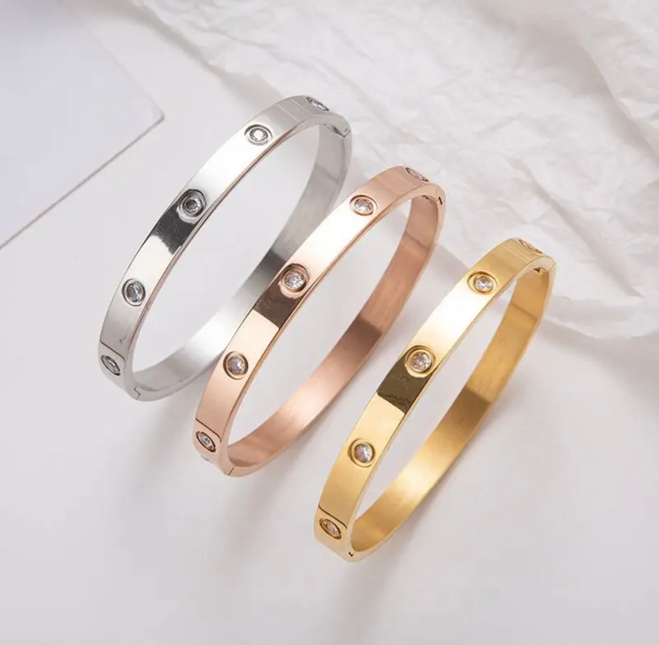 Stainless Steel Studded Bangle