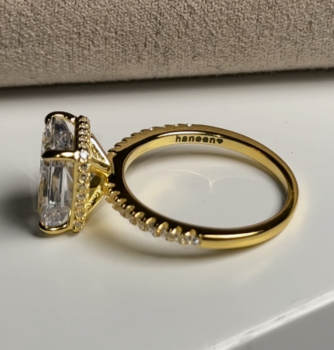 4.0ct 18k Gold-Plated Radiant Cut ‘Nova’ Ring